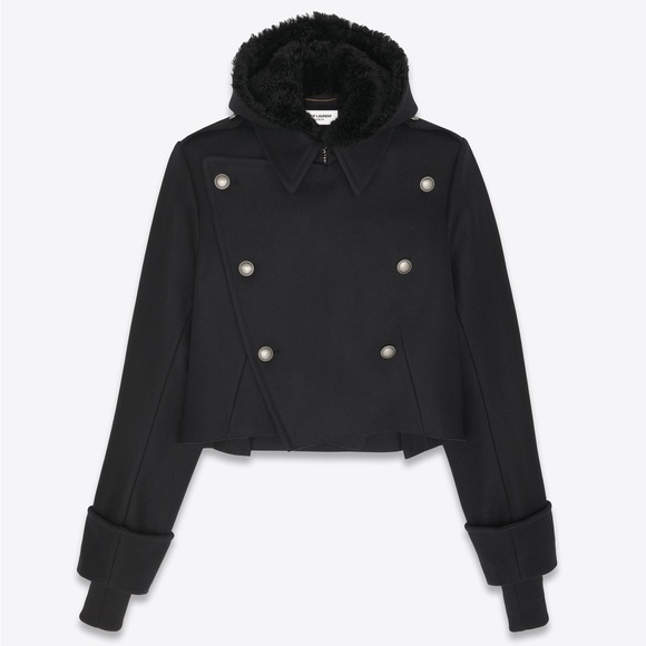YSL Saint Laurent NWT Wool and Shearling Coat - Picture 2 of 13